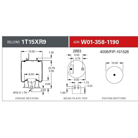 Firestone 1T15XR9 3/4CF1/2STDMP P DUAL BRK NUT W013581190